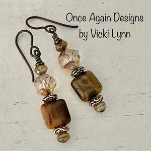 Artisan Earrings - “Tigers and Tortoises” Dangles